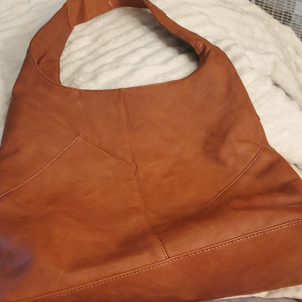 Joy Tan Leather Hobo Bag